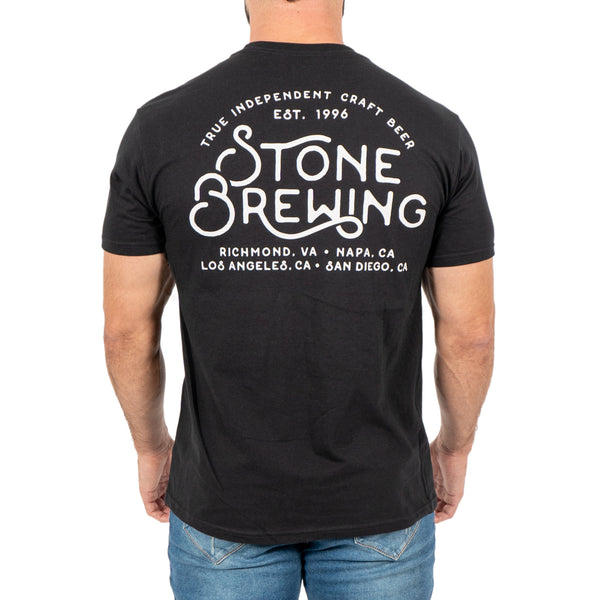 We have always been independent, and we will always be independent. Bonus points if you can check off all the Stone locations on the back. 100% cotton.