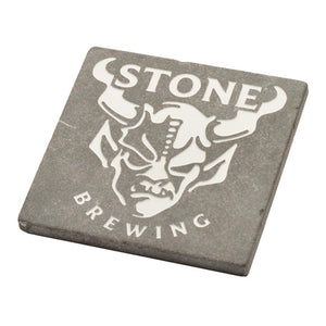 Heavy-duty etched coaster, handmade from black marble in our hometown of Escondido.