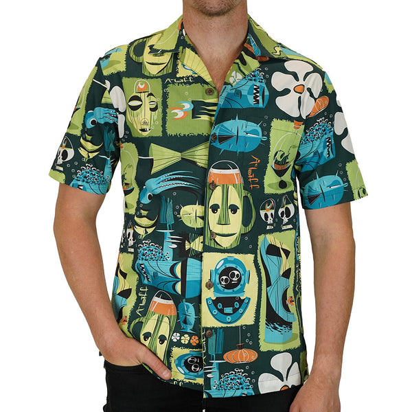 In collaboration with SoCal artist Mcbiff (whose art adorns the Stone Tiki Mix Pack), this is quite simply the most badass aloha shirt on this side of the Pacific Ocean. 
